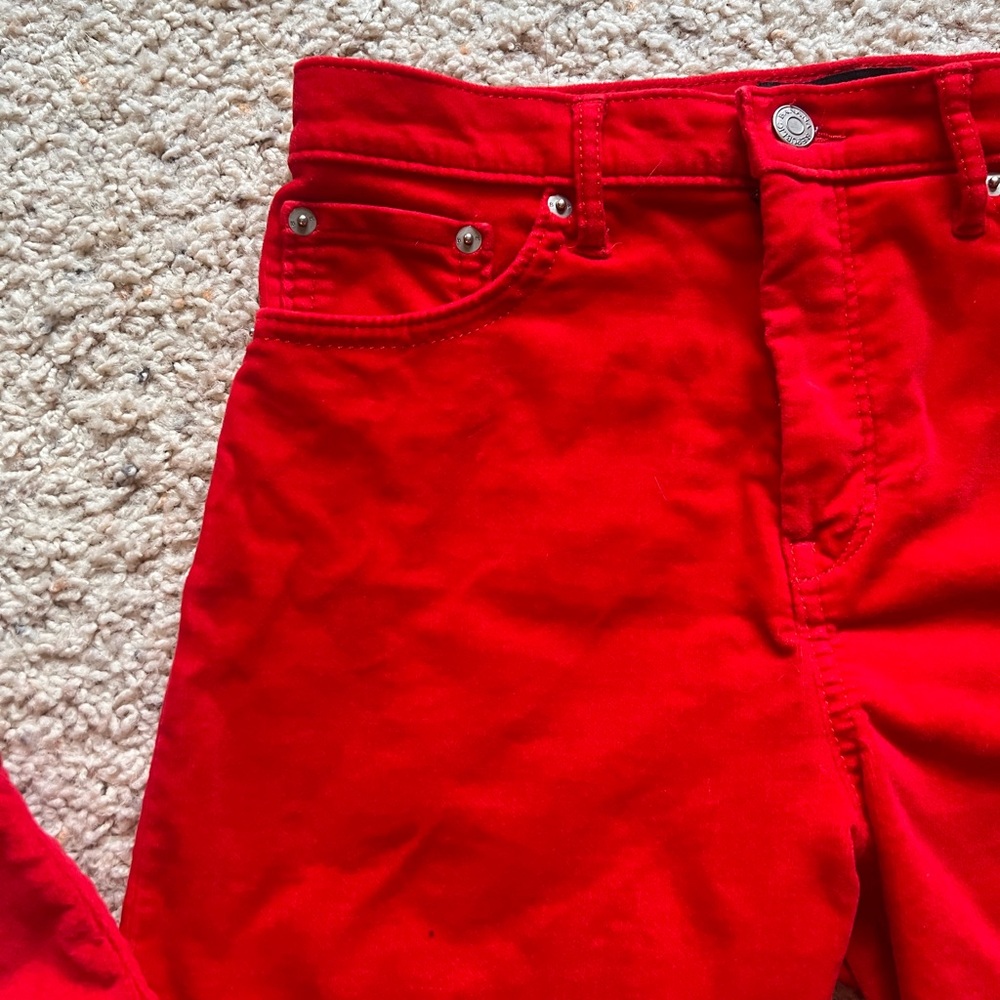Banana Republic red skinny jeans